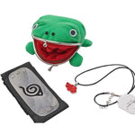 Load image into Gallery viewer, Naruto Akatsuki Green Frog Wallet with Hidden Leafe Village Headband Necklace