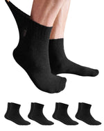 Load image into Gallery viewer, Mens Diabetic Socks Black Ankle Cut 9 12 Size 4 Pairs Loose Fitting Seamless Thin Cotton Diabetic Socks for Men