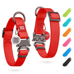 Load image into Gallery viewer, Waterproof Dog Collar Adjustable All Sizes Metal Clasp & QR Tag Red