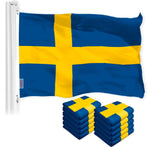 Load image into Gallery viewer, Sweden Swedish Flag 3x5 Ft 10Pack 150D Printed Polyester By G128