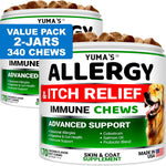 Load image into Gallery viewer, YUMA'S 2 Pack Dog Allergy Relief Chews Dog Itching Skin Relief Treatment Pills Anti Itch for Dogs Itchy and Paw Licking Dry Skin & Hot Spots Omega 3 Fish Oil Skin & Coat Supplement