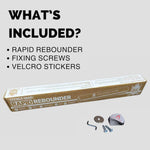 Load image into Gallery viewer, Rapid Rebounder 24 inch Double Sided Hockey Passer Puck Rebounder Passing & Shooting Trainer for One Timers Hockey Training Equipment Easy Setup Screws & Stickers Included White