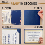 Load image into Gallery viewer, 10 Pack Single Sided Certificate Holders 8.5x11 Blue Award Certificate Folders with Silver Foil Border Cardstock Covers Letter Size Graduation Certificate Sleeves Protective Diploma Holders Bulk
