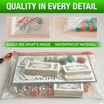Load image into Gallery viewer, 5 Pack A3 Mesh Storage Bags with Zipper for Board Games Puzzles Mesh Bag with Zipper Plastic Mesh Zipper Pouch Document Bag Large Zip Pouch Board Game Storage Bags Waterproof Zipper Pouch