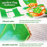 Load image into Gallery viewer, G128 Combo Pack: Garden Flag Stand Black 36 in x 16 in & Garden Flag Home St. Patrick's Day Decoration Gnome with Green Heart 12x18 DoubleSided Blockout Fabric