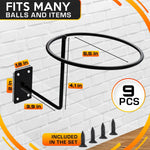 Load image into Gallery viewer, 9 Pcs Helmet Holder Wall Mount Reliable Cowboy Hat Holder for Wall Made of Sturdy Metal Easy & Firm Installation for Convenient Storage of Helmets Hats & More 35 Lbs Max Load