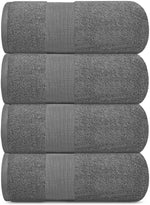 Load image into Gallery viewer, 4 Pack Resort Collection Soft Bath Towels 28x55 in Hotel Plush Cotton Smoke Grey