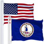 Load image into Gallery viewer, G128 Combo Pack: USA American Flag 3x5 Ft 150D Printed Stars & Virginia Flag 3x5 Ft 150D Printed