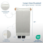 Load image into Gallery viewer, The Fine Living Co. Turkish Hand Towels Set of 2 100% Cotton Kitchen and Bathroom Hand Towels Decorative Hand Towels for Bath Guest Face Hair Tea Dishcloth 40”x18” (Gray)