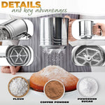 Load image into Gallery viewer, 5 Cup Flour Sifter for Baking – Large Capacity Flour Sifter Stainless Steel (5.1 x 5.1 ) with Double Mesh – One Hand Operation Designed for Quick & Easy Sifting