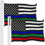 Load image into Gallery viewer, Thin Blue Green Red Line US Flag 3x5 Ft 2Pack Printed 150D Polyester By G128