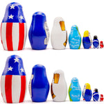 Load image into Gallery viewer, Independence Day Nesting Dolls Set 7 pcs Russian Dolls with Symbols of