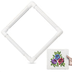 Load image into Gallery viewer, 11 Inch Plastic Embroidery Hoop Snap Needlework Frame White Plastic Sewing Hoops Hand Embroidery Hoops Snap Needlework Frame Cross Stitch Frame Square Embroidery Hoop for Cross Stitching Quilting