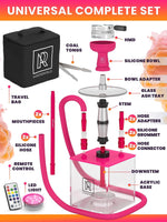 Load image into Gallery viewer, Pink Hookah Set with Everything YADO Square Hookah To Go with Charcoal Holder