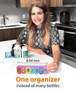 Load image into Gallery viewer, Weekly Pill Organizer 1 time a Day Pill Box 7 Day with Enhanced Waterproof Seal Large compartments Hold Big Vitamins & Supplements Upgraded Locking lids for Home & Travel use Durable Hard case