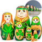 Load image into Gallery viewer, St. Patricks Day Irish Nesting Dolls Set 7 pcs Russian Dolls for St. Patricks