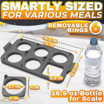 Load image into Gallery viewer, Silicone Egg Rings for Frying Eggs 16.5 x8.9 inch 6 Ring Removable Silicone Egg Molds for Griddle 12 Shapes 6 Round & 6 Square Non Stick & Heat Resistant Ergonomic Handles for Easy Cooking