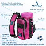 Load image into Gallery viewer, Water Bottle Holder Pink Bottle Carrier Cooler w Adjustable Shoulder Strap