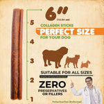 Load image into Gallery viewer, Collagen Sticks 100% Natural Beef Dog Chews 6” Premium Dog Treats for Training