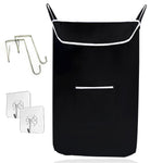 Load image into Gallery viewer, The Fine Living Co. Large Hanging Laundry Hamper with Over Door Hooks & Adhesive Durable Space Saving Laundry Bag with Zipper and Wide Open Top Hanging Dorm Laundry Hamper 18 x4.75 x28 (Black L)