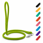 Load image into Gallery viewer, WAUDOG Rolled Leather Dog Leash 4Ft * 0.3 in for Small Medium and Large Dogs Heavy Duty Leather Puppy Leash for Outdoor Walking Running Training Strong Dog Leashes for Large Breed Dogs (Green)