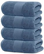 Load image into Gallery viewer, 4 Pack Resort Collection Soft Bath Towels 28x55 in Luxury Plush Cotton Blue