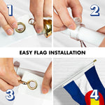 Load image into Gallery viewer, 6 Feet Tangle Free Spinning Flagpole (White) Colorado Flag Brass Grommets Embroidered 3x5 ft (Flag Included) Aluminum Flag Pole