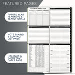 Load image into Gallery viewer, 2025 2026 HARDCOVER Leather Planner Weekly & Monthly 8.5x11 Inches Academic Planner Business Personal or Student Pen Holder Thick Paper July 2025 June 2026 (Dark Grey)