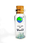 Load image into Gallery viewer, Cute Girlfriend and Boyfriend Gifts Personalized Anniversary Present for Her Him Custom Photo Birthday Gift Bottle (Green Earth You Are My World Gift Bottle)