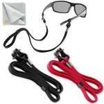 Load image into Gallery viewer, SIGONNA Eye Glasses String Holder Strap Eyeglass Straps Cords for Men Women Eyeglass Holders Around Neck Sunglasses String Chain Lanyard Retainer 2 Pcs (Black Red)