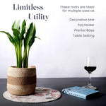 Load image into Gallery viewer, The Fine Living Co. Country Floral Printed Braided Cotton Placemats (Set of 6 13.5 Inches) Washable Anti Slip Heat Resistant Mats Boho Woven Round Table Mats for House Decor Kitchen and Dining