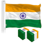 Load image into Gallery viewer, G128 10 Pack: India (Indian) Flag 3x5 feet Printed 150D Indoor/Outdoor, Vibrant Colors, Brass Grommets, Quality Polyester, Much Thicker More Durable Than 100D 75D Polyester