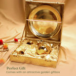 Load image into Gallery viewer, The Fine Living Co. Exquisite Gold Plated Pooja Thali Decorative Serving Plate Set of 1 for Hindu Rituals Ceremonies Puja Diwali Home Decor Festive Celebrations