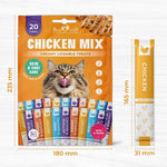 Load image into Gallery viewer, Creamy Lickable Cat Treats Wet Squeeze Tubes 20 Sticks Chicken Mix Liquid Cat Snacks Skin & Coat Care Multivitamin Treats for Cats & Small Dogs Lick Up