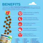 Load image into Gallery viewer, 12 in 1 Dog Multivitamin 120 Soft Treats Glucosamine Joint Support Gut Digestive Enzymes & Probiotics Cranberry Urinary Health & Vitamins for Energy Skin Coat Liver & Immune Aid Dog Vitamins