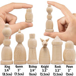Load image into Gallery viewer, Unfinished Wood Chess Pieces Only Set of 32 pcs Paint Your Own Chess Set DIY Kit