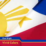 Load image into Gallery viewer, G128 3 Pack: Philippines (Philippine) Flag 3x5 feet Printed 150D Indoor/Outdoor, Vibrant Colors, Brass Grommets, Quality Polyester, Much Thicker More Durable Than 100D 75D Polyester