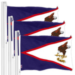 Load image into Gallery viewer, G128 3 Pack: American Samoa Flag 3x5 Ft LiteWeave Pro Series Printed 150D Polyester Indoor/Outdoor, Vibrant Colors, Brass Grommets, Thicker and More Durable Than 100D 75D Polyester