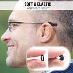 Load image into Gallery viewer, Eyeglass Ear Grips Glasses Ear Cushion Silicone Glasses Ear Grip Eyeglass Accessories Glasses Grip Ear Grips Hooks for Glasses 12 Pairs (Black)