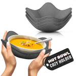 Load image into Gallery viewer, 4 Pcs Microwave Bowl Holders for Hot Food – 7.5 Gray Microwave Bowl Cozy Holders for Safe & Easy Handling of Hot Bowls Saucers & Cups – Machine Washable Soft Textured Fabric for Hand Protection