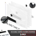 Load image into Gallery viewer, G128 Come and Take It Flag (Cannon Flag) 3x5 feet Double Sided Embroidered 210D Indoor/Outdoor, Vibrant Colors, Brass Grommets, Heavy Duty Polyester, 3ply