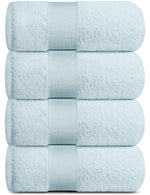 Load image into Gallery viewer, 4 Pack Resort Collection Soft Bath Towel 28x55 in Luxury Plush Cotton Light Blue