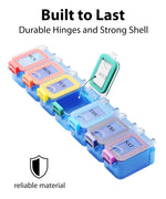 Load image into Gallery viewer, Weekly Pill Organizer 1 time a Day Pill Box 7 Day with Waterproof Seal Large compartments Hold Big Vitamins & Supplements Upgraded Locking lids for Home & Travel use Durable Hard case