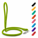 Load image into Gallery viewer, WAUDOG Rolled Leather Dog Leash 4Ft * 0.4 in for Small Medium and Large Dogs Heavy Duty Leather Puppy Leash for Outdoor Walking Running Training Strong Dog Leashes for Large Breed Dogs (Green)