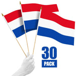 Load image into Gallery viewer, 30 Pack Handheld Netherlands Dutch Stick Flags 12x18 In Printed 150D Polyester