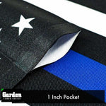 Load image into Gallery viewer, G128 Combo Pack: Garden Flag Stand Black 36x16 Inch & Garden Flag Thin Blue Line 12x18 Inch