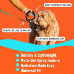 Load image into Gallery viewer, Dog Water Bottle with Flip Open Cup & Squirt Feature Without Leash Portable Pet Water Dispenser Grip Handle Attaches to Your Leash Clutter Free Hikes Runs Walks Travel Holds 12 Fl Oz Water