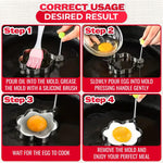 Load image into Gallery viewer, 5 Pcs Pancake Mold Set – Stainless Steel Pancake Molds for Griddle with Fun Shapes Comfortable Handles and Non Slip Design – Egg Shaper for Frying Pan With Silicone Brush for Easy Use & Cleaning