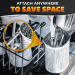 Load image into Gallery viewer, Chopstick Dishwasher Basket 3.5x2.7x3.9 – Stainless Steel Chopstick Holder for Dishwasher with Hooks Oval Design Rust Resistant Perforated Utensil Caddy for Straws Teaspoons & Small Kitchen Tools