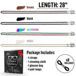 Load image into Gallery viewer, Glasses Strap Chains Premium ECO Leather Eyeglass Holder 4 Pack 28 inch Long